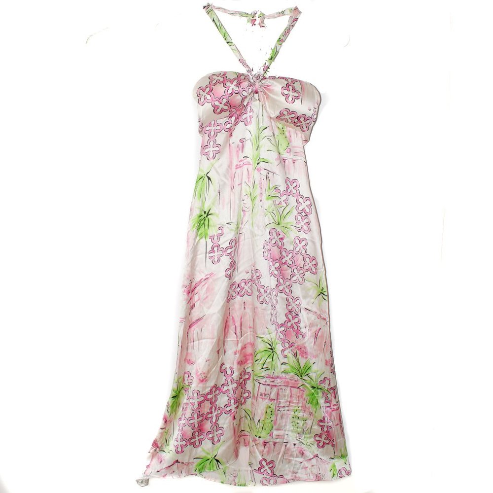 Lilly Pulitzer Silk Dress Mizner Pink Belle Villa